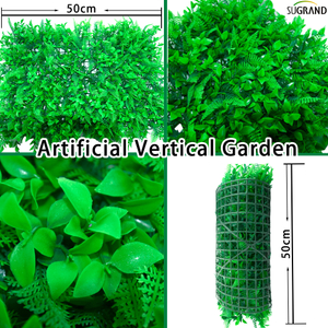  Parede de grama verde de plástico falso com proteção UV para jardim ao ar livre