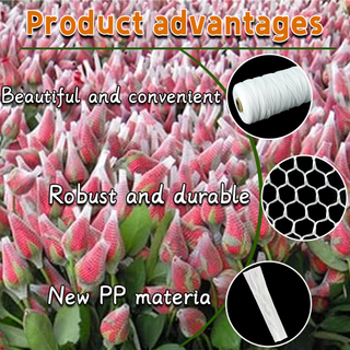 Rede de proteção de flores de plástico Rede de botões de malha Rede de botões de rosa