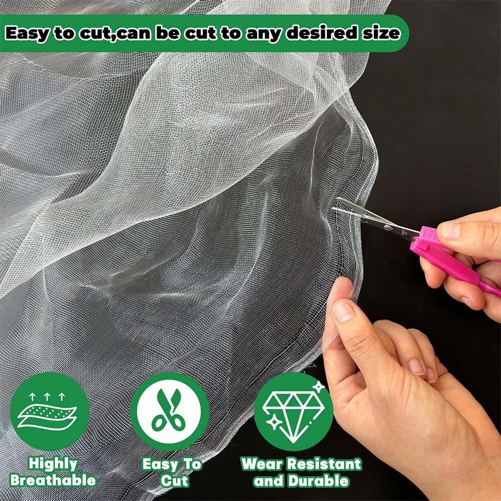 Rede anti inseto HDPE 40 50 Mesh Transparent White