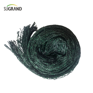 República Tcheca100% HDPE+UV 25GSM 20*20mm Malha 5*6/12m Agricultura verde preta Catchar Bird Bird Netting